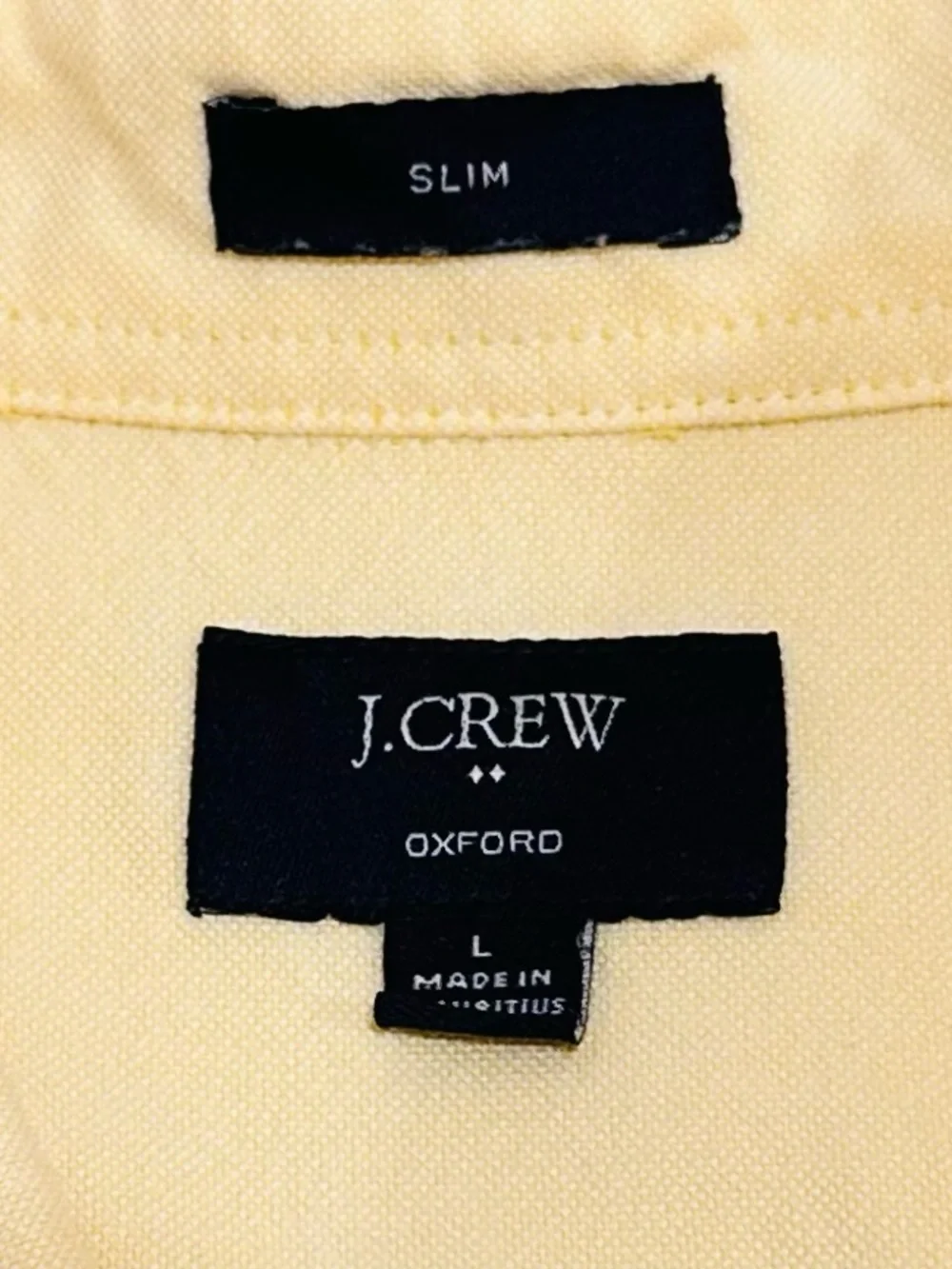 J.Crew Mens Oxford Shirt Large L Slim Fit Yellow Button Down Long Sleeve Cotton